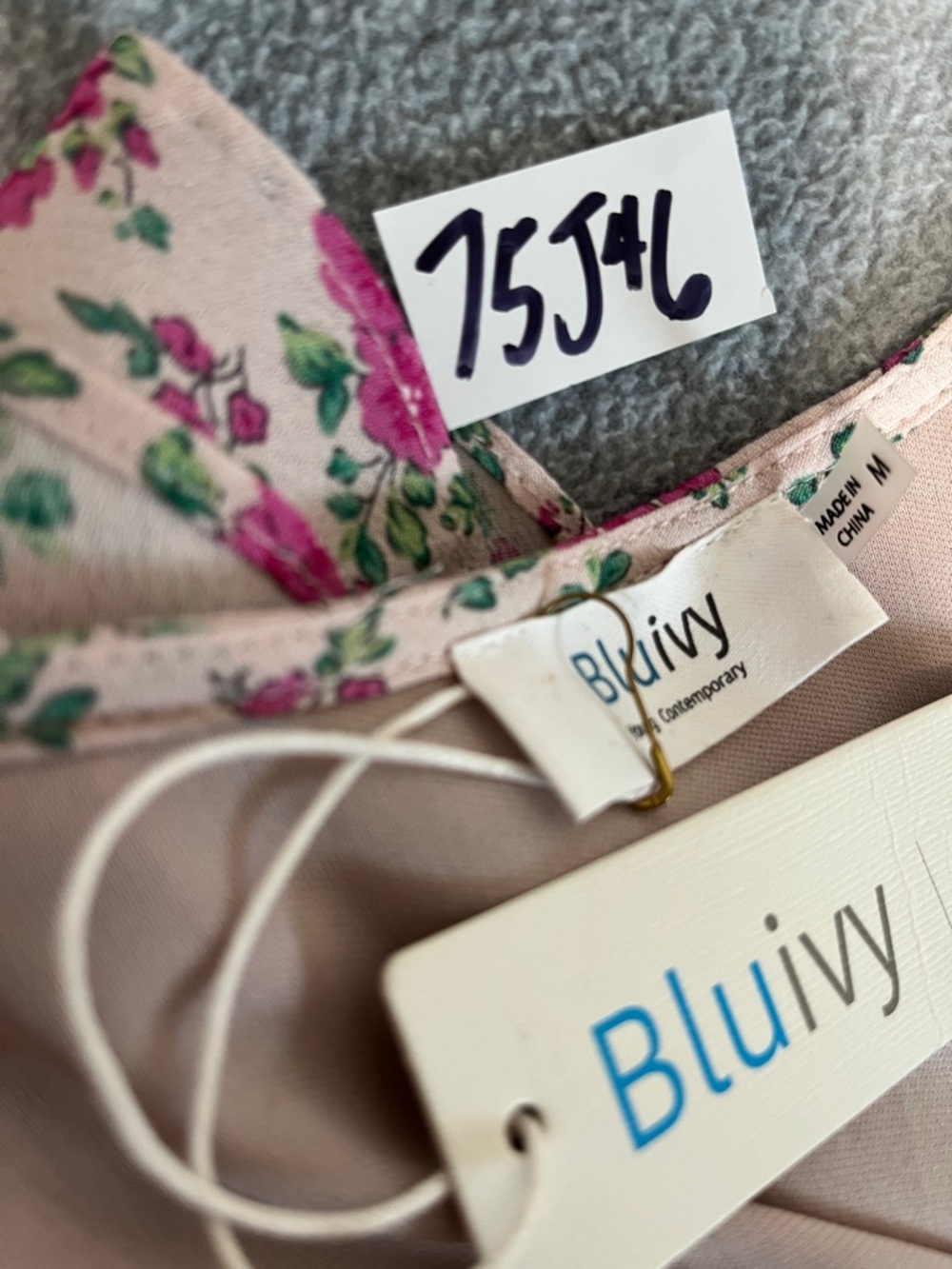 Bluivy Floral Wrap Maxi Dress Medium Ruffle Pink Romantic Feminine Cottage - Picture 7 of 10